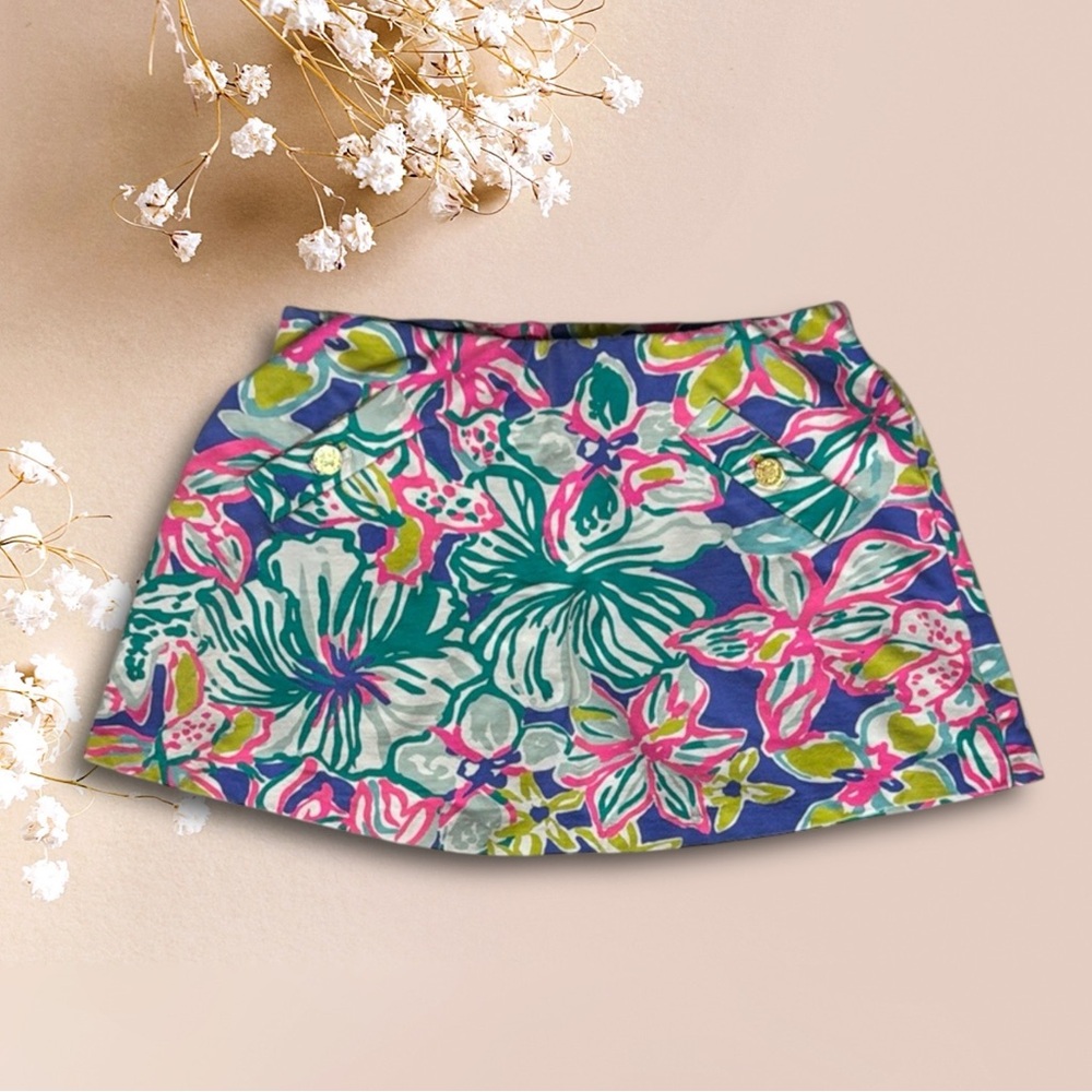 Lilly Pulitzer Madison Skort Skirt Shorts Casa Azul with Iris Blue Size Small SM